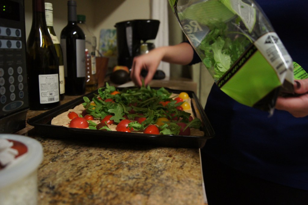 Delicious homemade pizza! I'm working on getting the recipe. It was seriously good pizza!